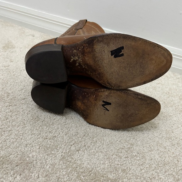 Vintage Larry Mahan Cowboy Boots Mens Size 7 Brown Embroidered - Picture 6 of 9